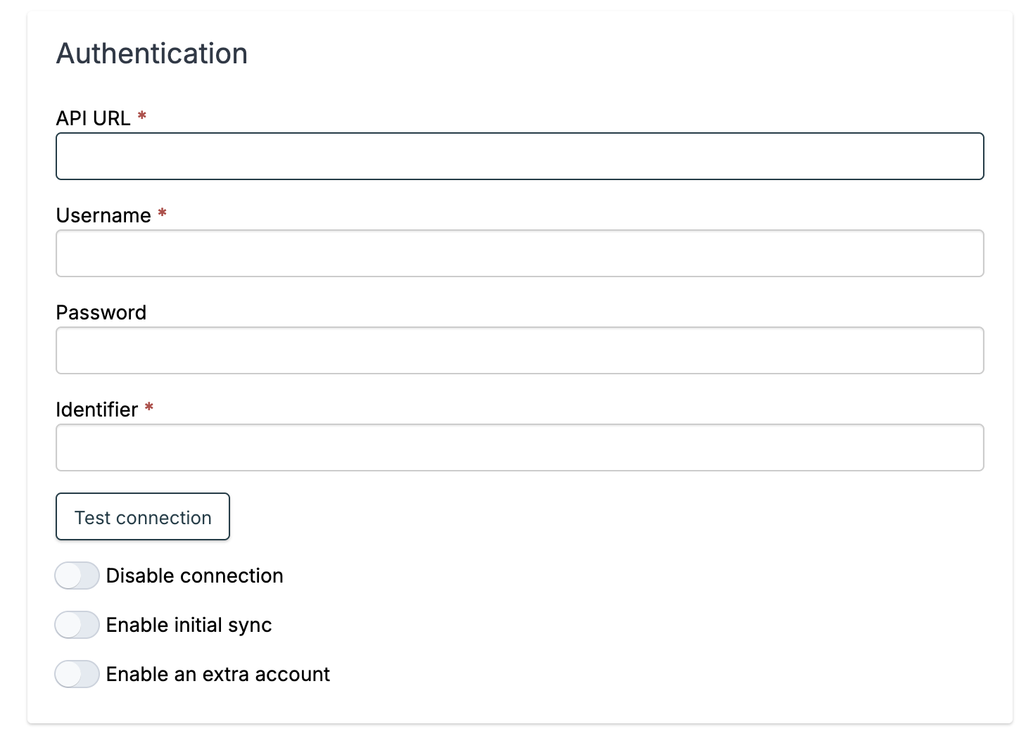 Monitor credentials in the app settings
