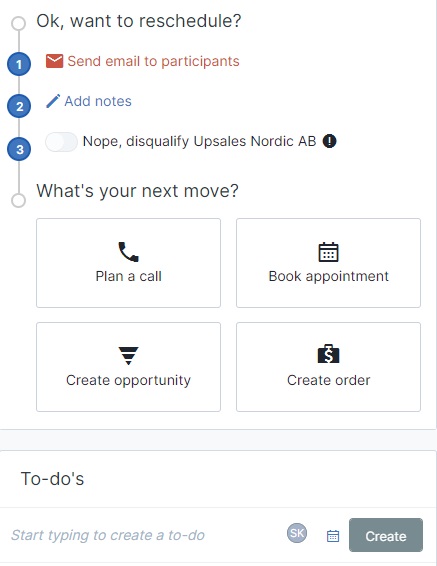 How To Work With Appointment Outcomes Upsales Help Centre