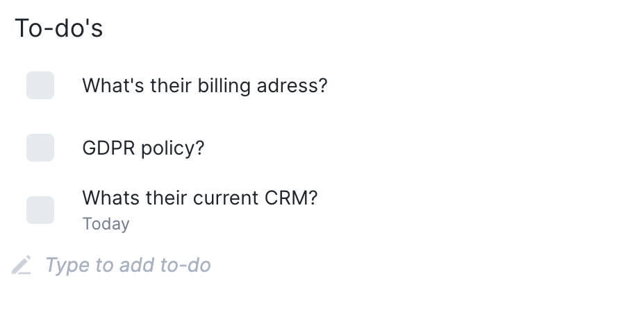 Upsales to-dos in phone calls